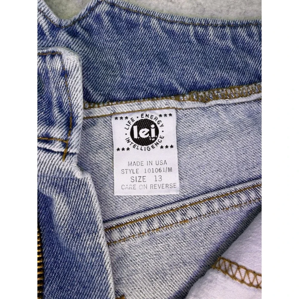 Vtg lei Shorts Women sz 13 Denim Y2K Cotton 5-Pocket Zip Flat Front